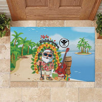 Hawaii Golf Christmas Rubber Doormat Mele Kalikimaka Funny Golfer Santa LT01 Blue - Polynesian Pride