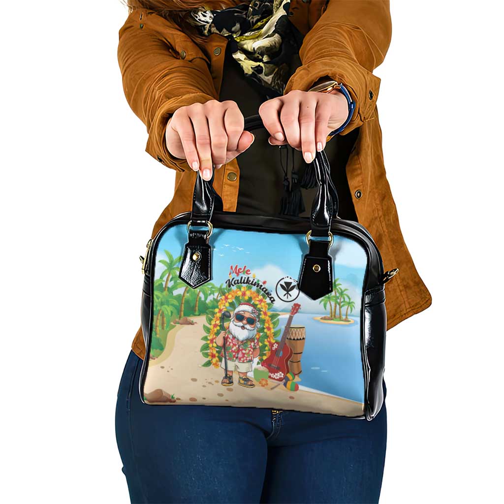 Hawaii Golf Christmas Shoulder Handbag Mele Kalikimaka Funny Golfer Santa LT01 One Size Blue - Polynesian Pride