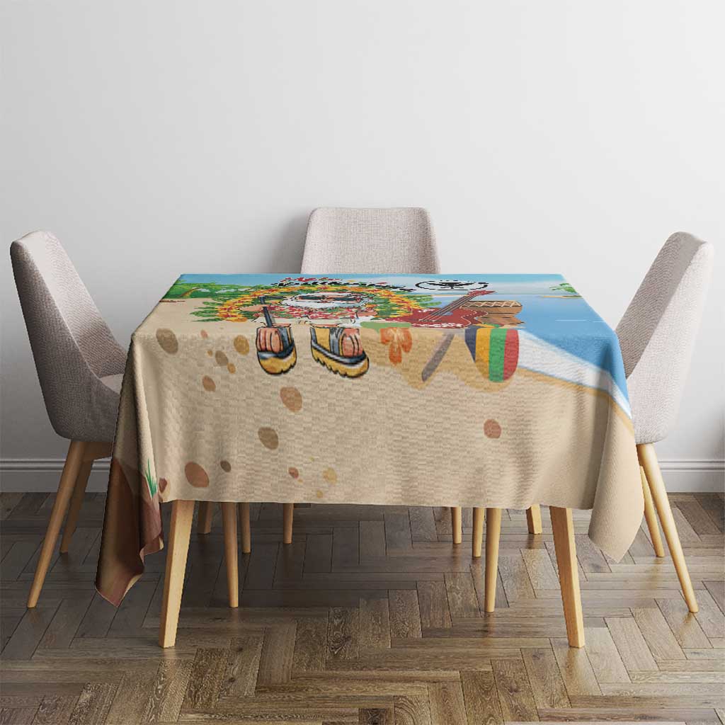 Hawaii Golf Christmas Tablecloth Mele Kalikimaka Funny Golfer Santa LT01 - Polynesian Pride