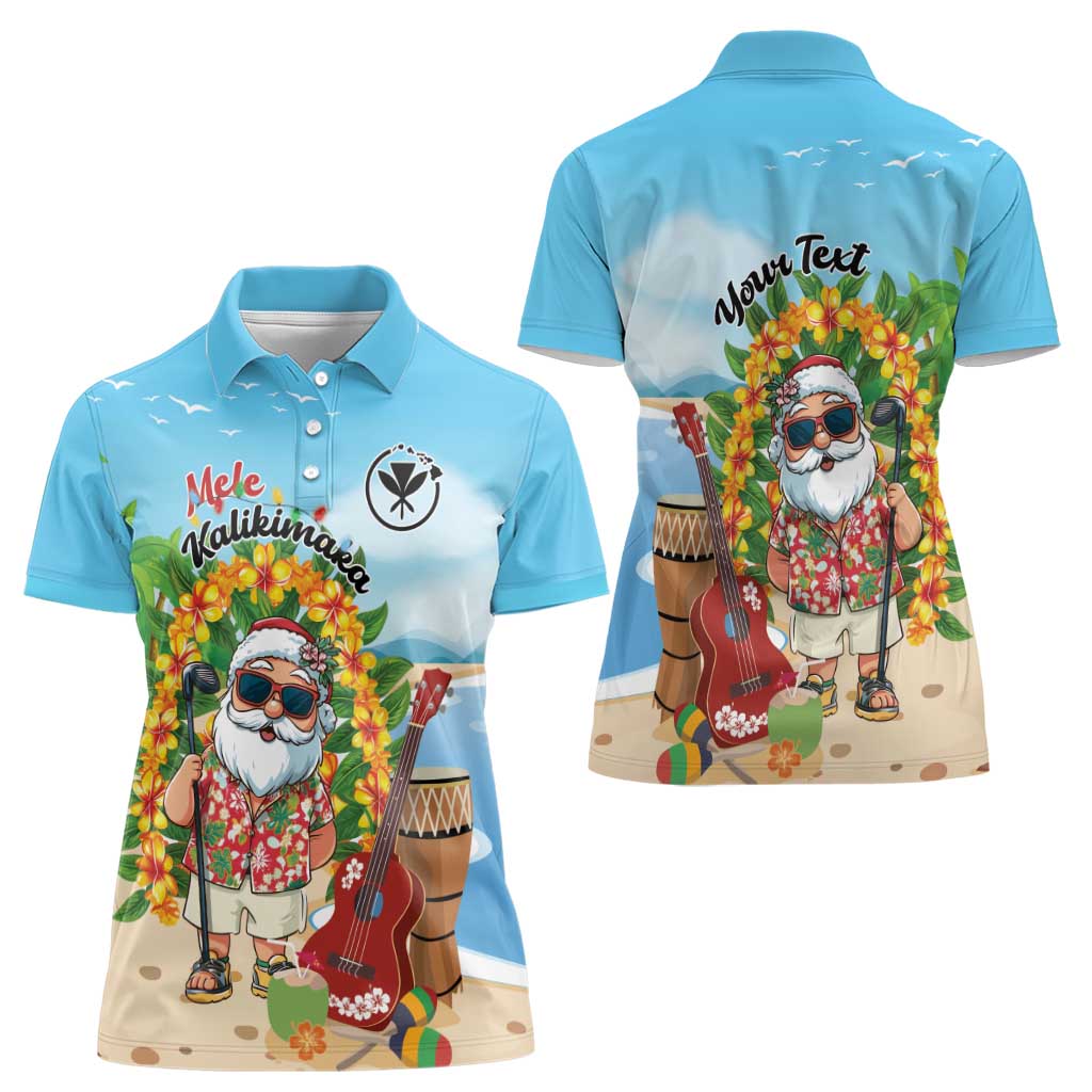 Personalized Hawaii Golf Christmas Women Polo Shirt Mele Kalikimaka Funny Golfer Santa LT01 - Polynesian Pride