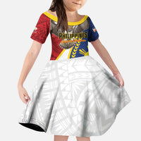 Personalized Philippines Kid Short Sleeve Dress Filipino Araw ng Kalayaan LT01 KID Multicolor - Polynesian Pride