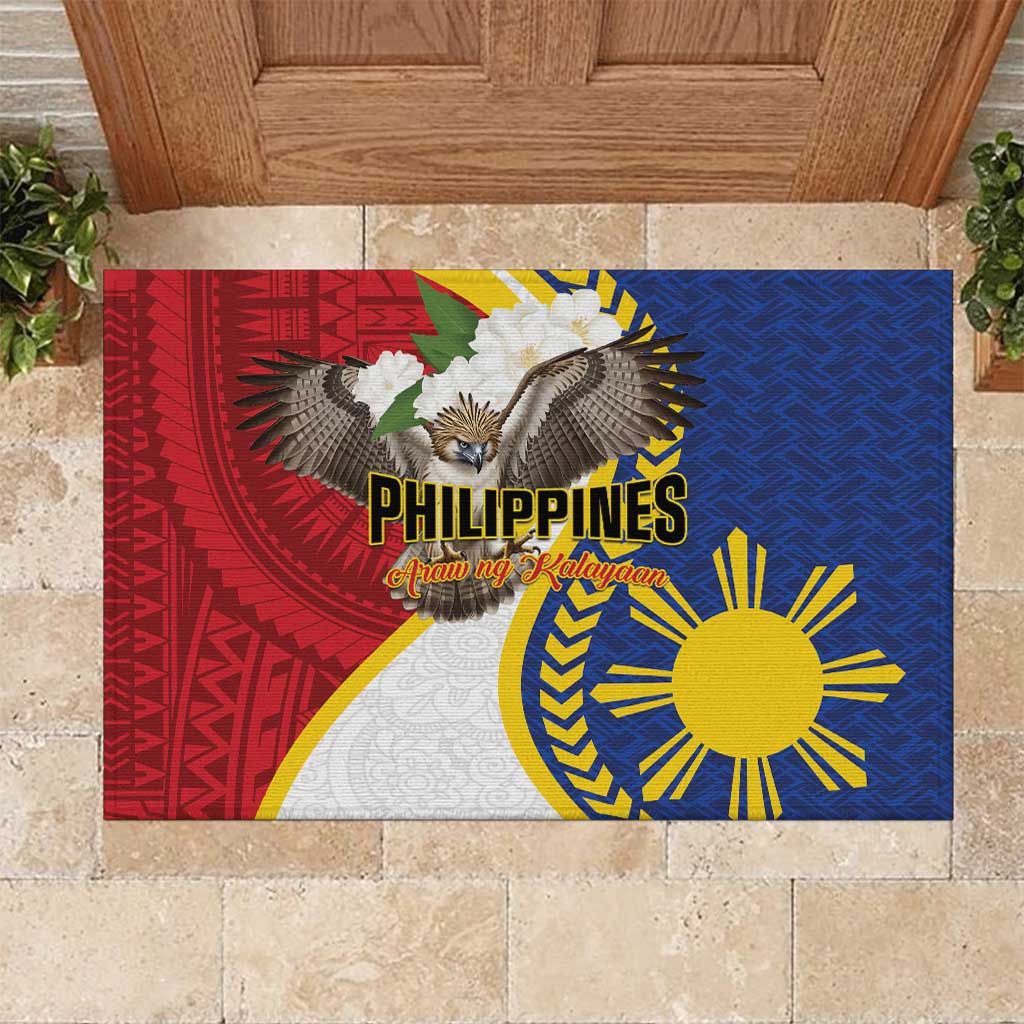 Philippines Rubber Doormat Filipino Araw ng Kalayaan LT01 Multicolor - Polynesian Pride