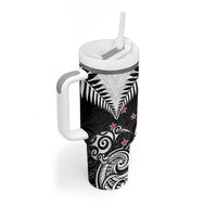 New Zealand Tumbler With Handle Aotearoa Maori Kiwi Black Fern LT01 - Polynesian Pride
