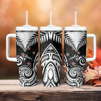New Zealand Tumbler With Handle Aotearoa Maori Kiwi Black Fern LT01 - Polynesian Pride