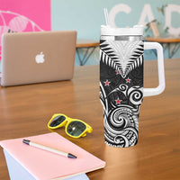 New Zealand Tumbler With Handle Aotearoa Maori Kiwi Black Fern LT01 - Polynesian Pride
