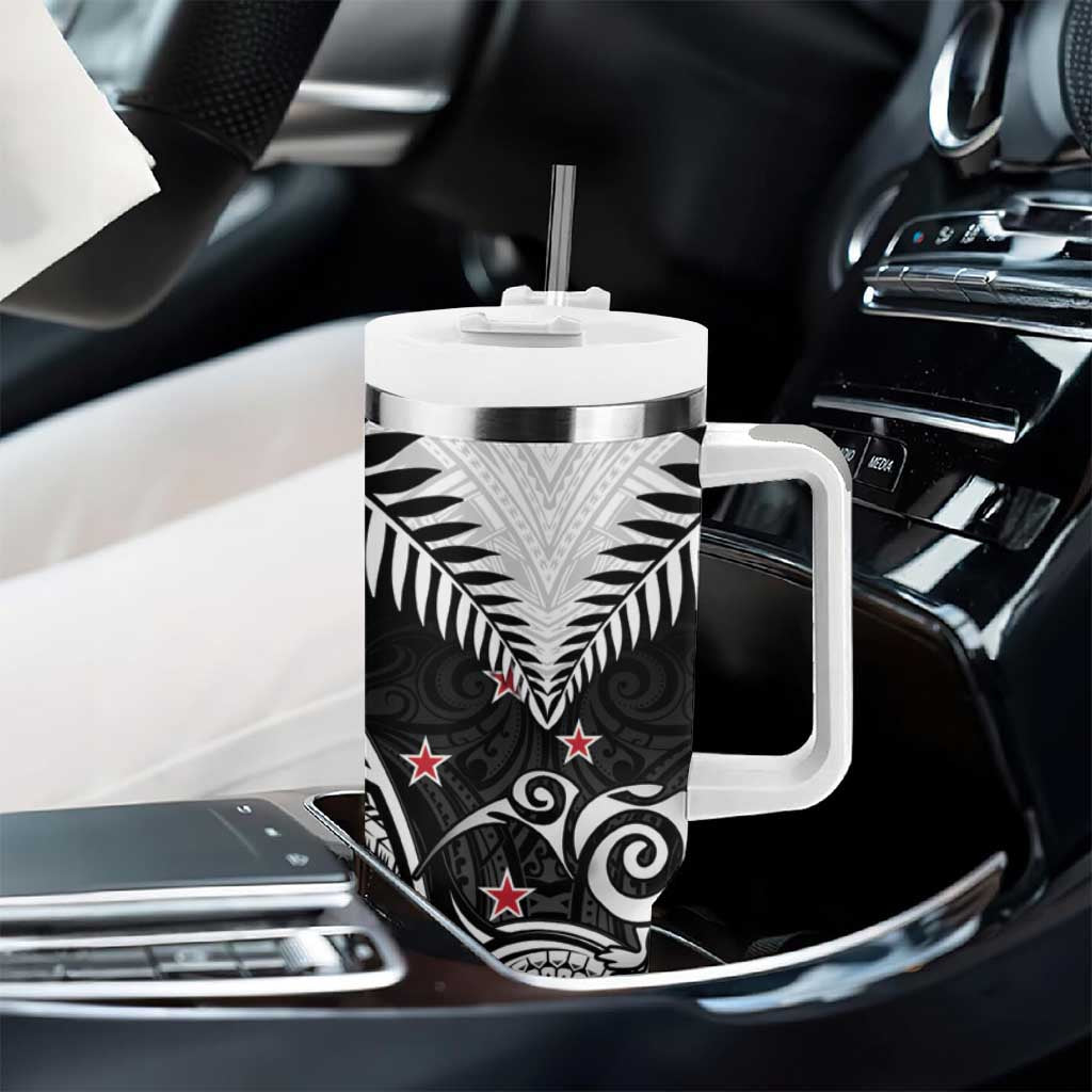 New Zealand Tumbler With Handle Aotearoa Maori Kiwi Black Fern LT01 - Polynesian Pride