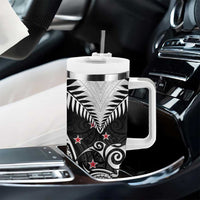 New Zealand Tumbler With Handle Aotearoa Maori Kiwi Black Fern LT01 - Polynesian Pride