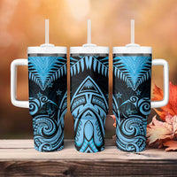 New Zealand Tumbler With Handle Aotearoa Blue Maori Kiwi Blue Fern LT01 - Polynesian Pride