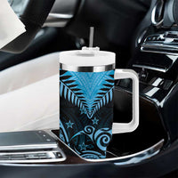 New Zealand Tumbler With Handle Aotearoa Blue Maori Kiwi Blue Fern LT01 - Polynesian Pride