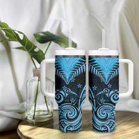 New Zealand Tumbler With Handle Aotearoa Blue Maori Kiwi Blue Fern LT01 - Polynesian Pride