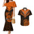 Personalised New Zealand Couples Matching Mermaid Dress And Hawaiian Shirt Aotearoa Maori Kiwi Orange Fern LT01 Orange - Polynesian Pride