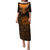 Personalised New Zealand Puletasi Aotearoa Maori Kiwi Orange Fern LT01 Long Dress Orange - Polynesian Pride