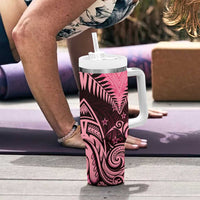 Aotearoa Tumbler With Handle Maori Kiwi Pink Fern LT01 - Polynesian Pride