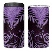 Aotearoa 4 in 1 Can Cooler Tumbler Maori Kiwi Purple Fern LT01 One Size: 16 oz Purple - Polynesian Pride