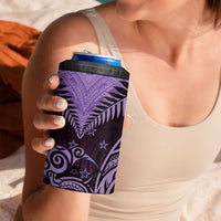 Aotearoa 4 in 1 Can Cooler Tumbler Maori Kiwi Purple Fern LT01 - Polynesian Pride