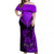 Personalised Aotearoa Off Shoulder Maxi Dress Maori Kiwi Purple Fern LT01 Women Purple - Polynesian Pride