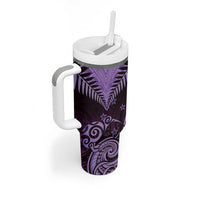 Aotearoa Tumbler With Handle Maori Kiwi Purple Fern LT01 - Polynesian Pride