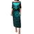 Personalised Aotearoa Puletasi Maori Kiwi Turquoise Fern LT01 Long Dress Turquoise - Polynesian Pride