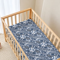 Hibiscus Bloom Island Tribal Waves Baby Bed Cover Blue Polynesian Pattern LT01 - Polynesian Pride