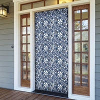 Hibiscus Bloom Island Tribal Waves Door Cover Blue Polynesian Pattern LT01 - Polynesian Pride