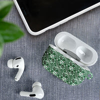 Hibiscus Bloom Island Tribal Waves AirPods Case Green Polynesian Pattern