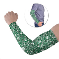 Hibiscus Bloom Island Tribal Waves Arm Sleeves Green Polynesian Pattern LT01 Set of 2 Green - Polynesian Pride