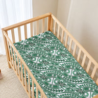 Hibiscus Bloom Island Tribal Waves Baby Bed Cover Green Polynesian Pattern LT01 - Polynesian Pride