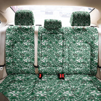 Hibiscus Bloom Island Tribal Waves Back Car Seat Cover Green Polynesian Pattern