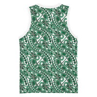 Hibiscus Bloom Island Tribal Waves Basketball Jersey Green Polynesian Pattern LT01 - Polynesian Pride