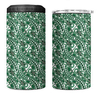 Hibiscus Bloom Island Tribal Waves 4 in 1 Can Cooler Tumbler Green Polynesian Pattern LT01 One Size: 16 oz Green - Polynesian Pride