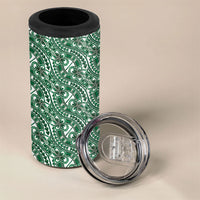 Hibiscus Bloom Island Tribal Waves 4 in 1 Can Cooler Tumbler Green Polynesian Pattern LT01 - Polynesian Pride