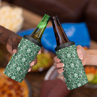 Hibiscus Bloom Island Tribal Waves 4 in 1 Can Cooler Tumbler Green Polynesian Pattern LT01 - Polynesian Pride