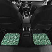 Hibiscus Bloom Island Tribal Waves Car Mats Green Polynesian Pattern