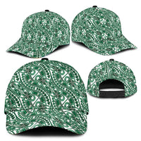 Hibiscus Bloom Island Tribal Waves Classic Cap Green Polynesian Pattern
