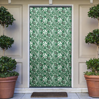 Hibiscus Bloom Island Tribal Waves Door Cover Green Polynesian Pattern