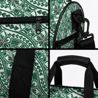 Hibiscus Bloom Island Tribal Waves Duffle Bag Green Polynesian Pattern