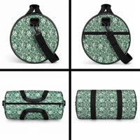Hibiscus Bloom Island Tribal Waves Duffle Bag Green Polynesian Pattern