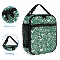 Hibiscus Bloom Island Tribal Waves Lunch Bag Green Polynesian Pattern LT01 - Polynesian Pride