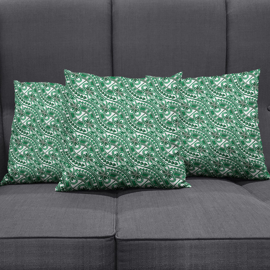 Hibiscus Bloom Island Tribal Waves Pillow Cover Green Polynesian Pattern LT01 - Polynesian Pride
