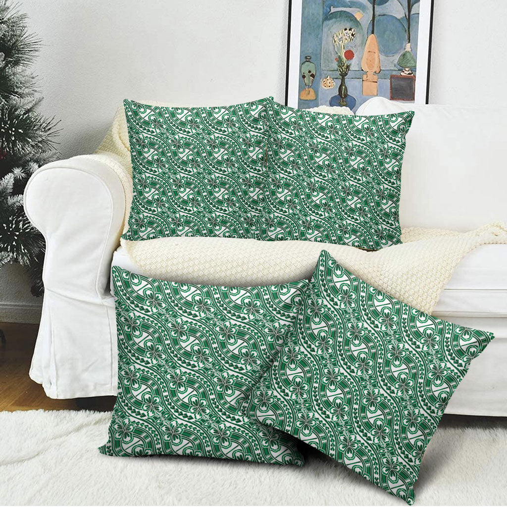 Hibiscus Bloom Island Tribal Waves Pillow Cover Green Polynesian Pattern LT01 - Polynesian Pride