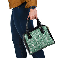 Hibiscus Bloom Island Tribal Waves Shoulder Handbag Green Polynesian Pattern LT01 - Polynesian Pride