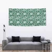 Hibiscus Bloom Island Tribal Waves Tapestry Green Polynesian Pattern LT01 - Polynesian Pride