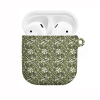 Hibiscus Bloom Island Tribal Waves AirPods Case Olive Green Polynesian Pattern LT01 Olive Green - Polynesian Pride