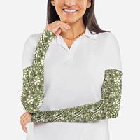 Hibiscus Bloom Island Tribal Waves Arm Sleeves Olive Green Polynesian Pattern LT01 - Polynesian Pride