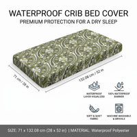 Hibiscus Bloom Island Tribal Waves Baby Bed Cover Olive Green Polynesian Pattern LT01 - Polynesian Pride