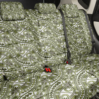 Hibiscus Bloom Island Tribal Waves Back Car Seat Cover Olive Green Polynesian Pattern LT01 - Polynesian Pride