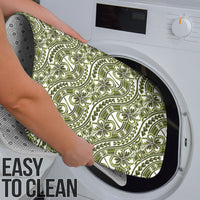 Hibiscus Bloom Island Tribal Waves Bathroom Set Olive Green Polynesian Pattern LT01 - Polynesian Pride