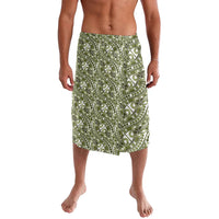 Hibiscus Bloom Island Tribal Waves Lavalava Olive Green Polynesian Pattern