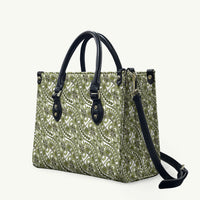 Hibiscus Bloom Island Tribal Waves Leather Bag Olive Green Polynesian Pattern LT01 Olive Green - Polynesian Pride