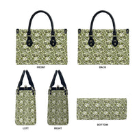 Hibiscus Bloom Island Tribal Waves Leather Bag Olive Green Polynesian Pattern LT01 - Polynesian Pride